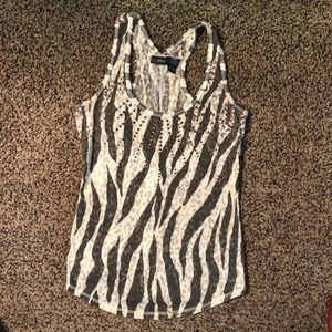 Daytrip brand beaded animal print racerback tank